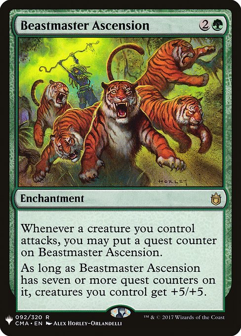 《獣使いの昇天/Beastmaster Ascension》[PWシンボル付き再版] 緑R